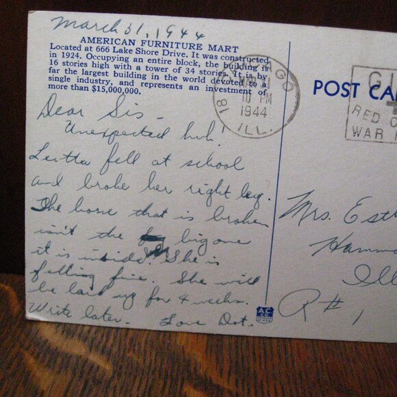 Chicago American Furniture Mart Vintage 1940's Postcard - Picture 4 of 5